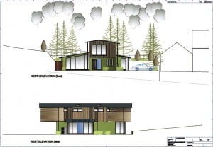 Timber Frame House North & West Elevations