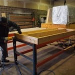 Timber Frame Panel Being Built
