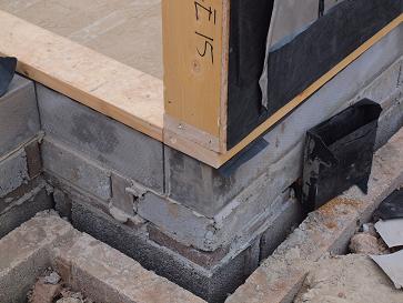 Timber Frame Panel on Foundation Wall