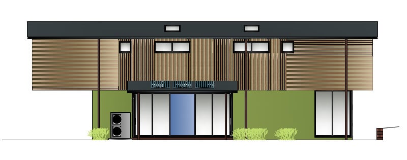 Timber Frame House Kit 02 Side Elevation