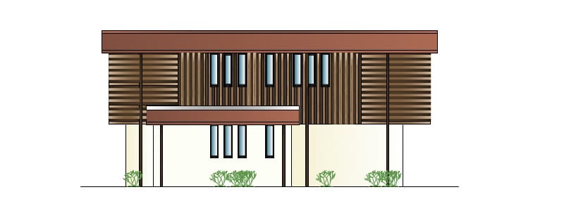 Timber Frame House Kit 03 Side Elevation