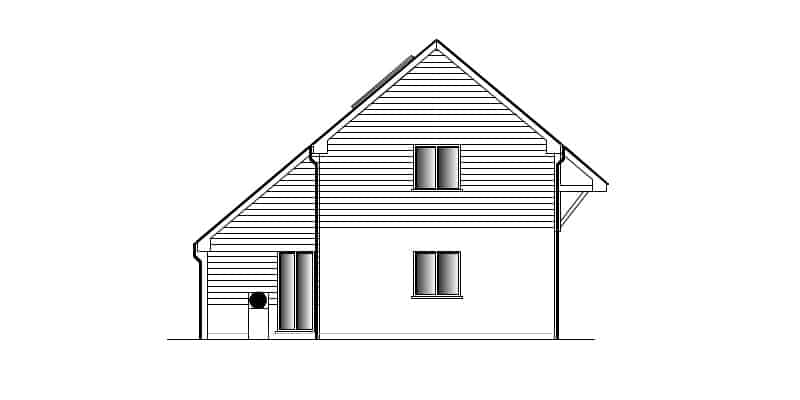 Timber Frame House Kit Rear Elevation