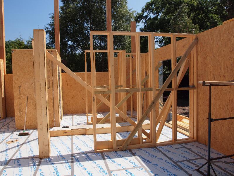 Inside a Timber Frame House Under Construction