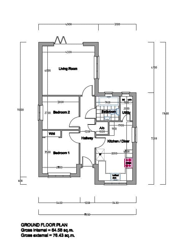 Timber Frame House Kit Ground Floor Plan