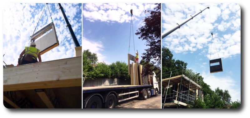 Timber Frame Assembly With Crane