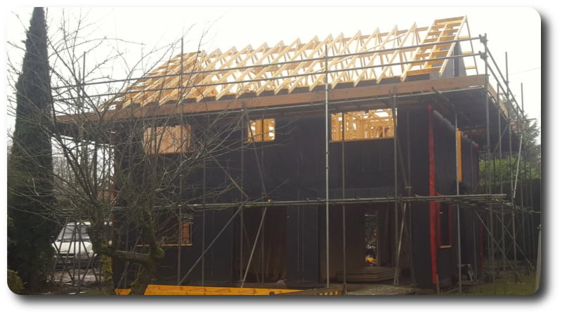 Timber Frame Superstructure in Place