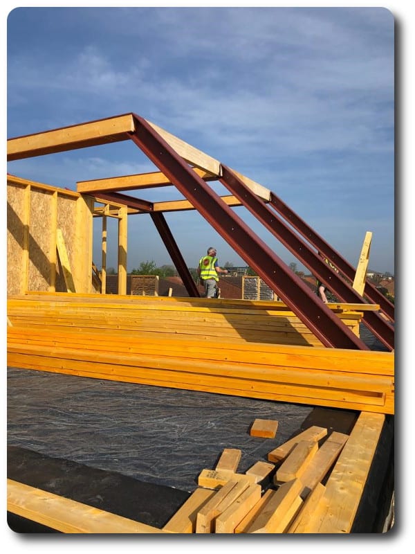 Timber Frame Apartments Roof