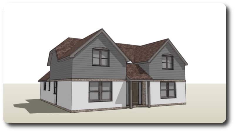 CGI of Bungalow With Extension