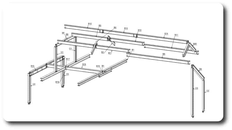 The 3D Design Drawing for the Steel Frame