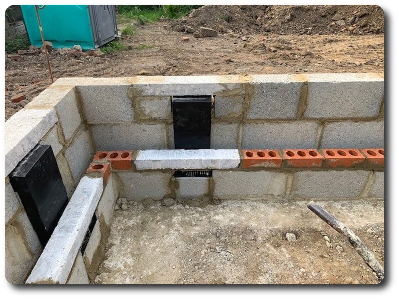 The Foundation Walls onto which the timber frame panels will be installed
