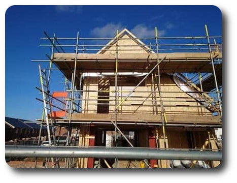 Front Elevation of Self Build Timber Frame House Under Construction