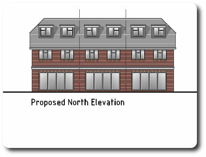 North Elevation Drawing of Timber Frame Development