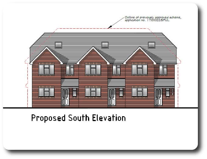 South Elevation Drawing of Timber Frame Development
