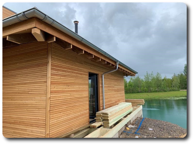 Exterior Cladding on Timber Frame Cabin