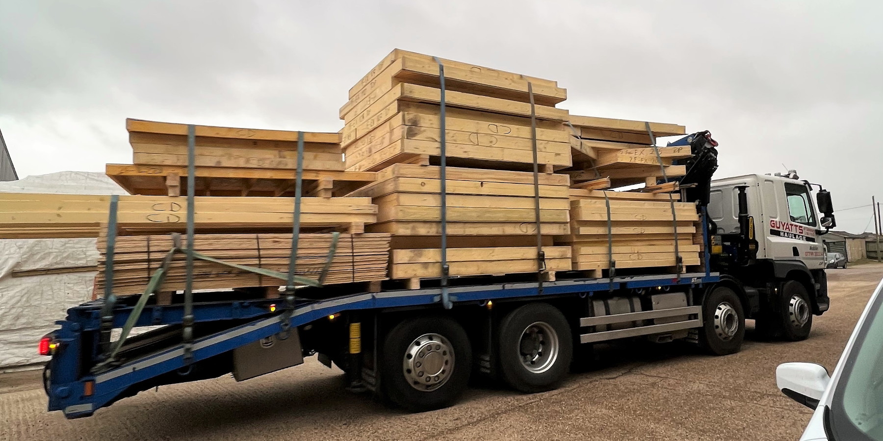 Lorry Loaded With Timber Frame Panels