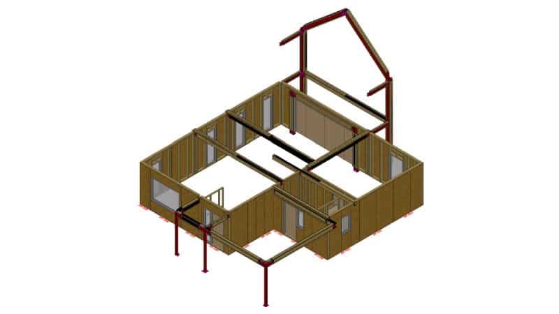 3D model of steel structure for self build home