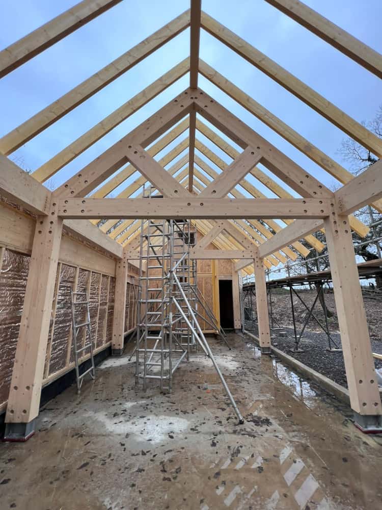 Roof Trusses on Prefabricated New Build in Sussex