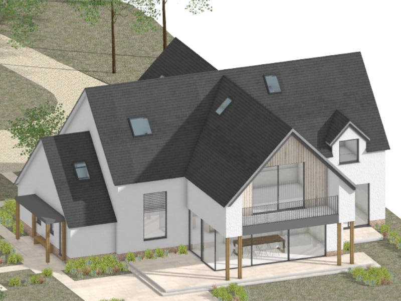 CGI image of timber frame house by Vision Development Berkshire